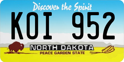 ND license plate KOI952