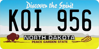 ND license plate KOI956