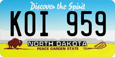 ND license plate KOI959