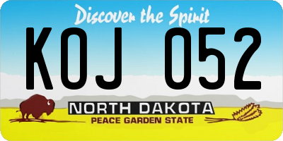 ND license plate KOJ052