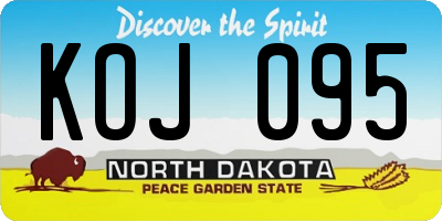 ND license plate KOJ095