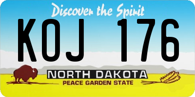 ND license plate KOJ176