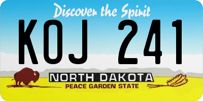 ND license plate KOJ241