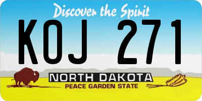 ND license plate KOJ271