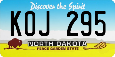 ND license plate KOJ295