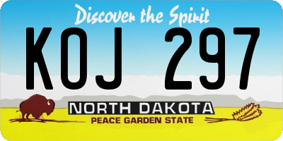 ND license plate KOJ297