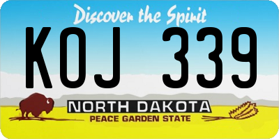 ND license plate KOJ339