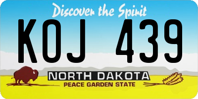 ND license plate KOJ439