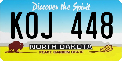 ND license plate KOJ448