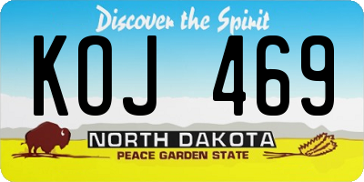 ND license plate KOJ469