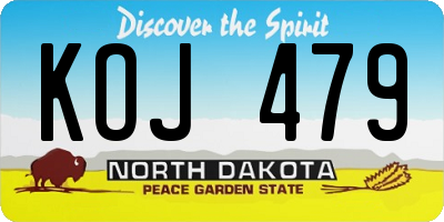 ND license plate KOJ479
