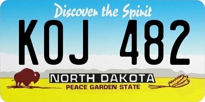 ND license plate KOJ482