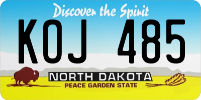 ND license plate KOJ485