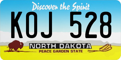 ND license plate KOJ528