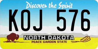 ND license plate KOJ576