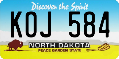 ND license plate KOJ584