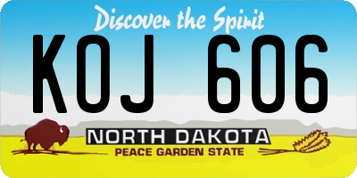 ND license plate KOJ606