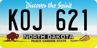 ND license plate KOJ621