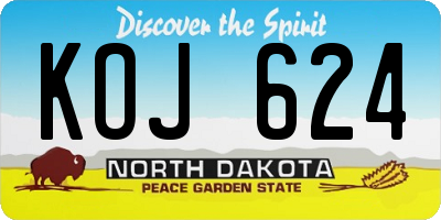 ND license plate KOJ624