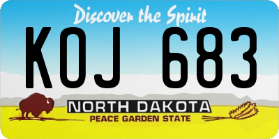 ND license plate KOJ683