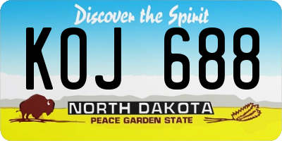 ND license plate KOJ688