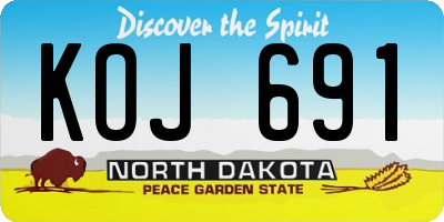ND license plate KOJ691