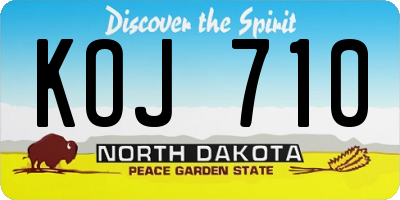 ND license plate KOJ710