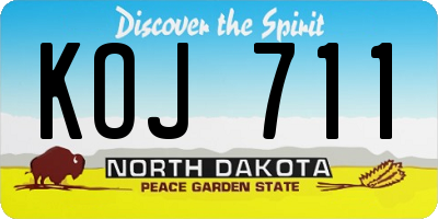 ND license plate KOJ711
