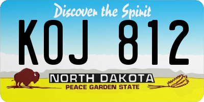 ND license plate KOJ812