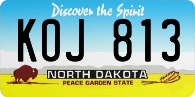 ND license plate KOJ813
