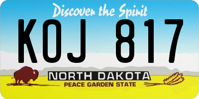 ND license plate KOJ817