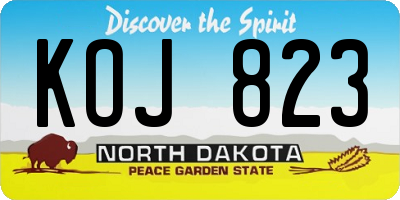 ND license plate KOJ823