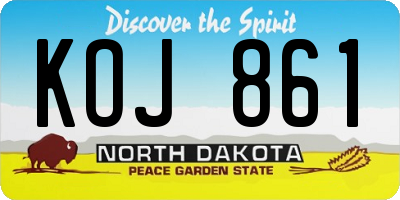 ND license plate KOJ861