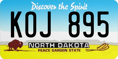 ND license plate KOJ895
