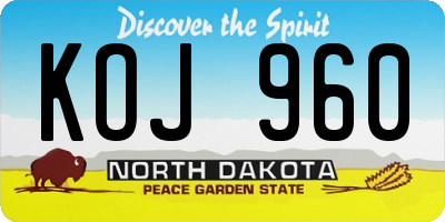 ND license plate KOJ960