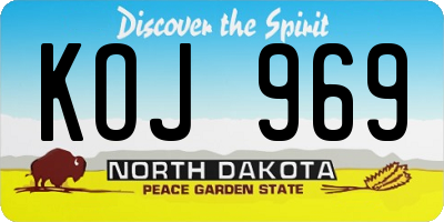 ND license plate KOJ969