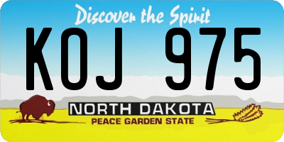 ND license plate KOJ975