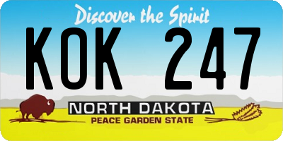 ND license plate KOK247