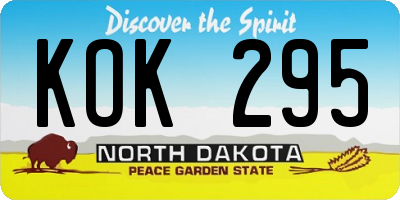 ND license plate KOK295
