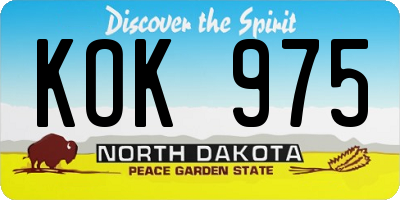 ND license plate KOK975