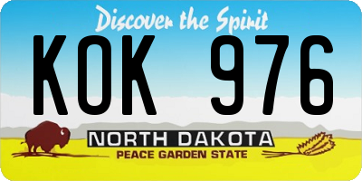 ND license plate KOK976