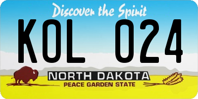 ND license plate KOL024