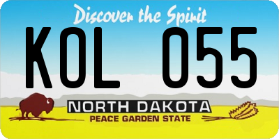 ND license plate KOL055