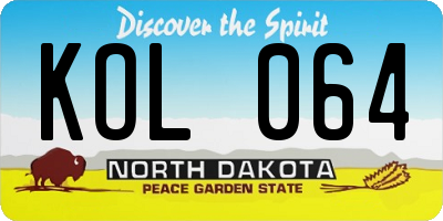 ND license plate KOL064
