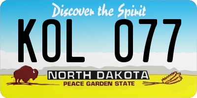ND license plate KOL077