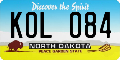 ND license plate KOL084