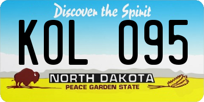 ND license plate KOL095
