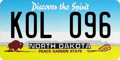 ND license plate KOL096
