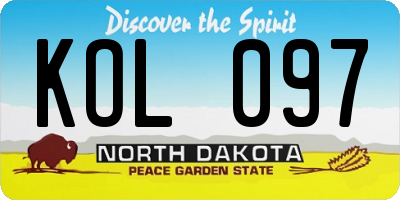 ND license plate KOL097