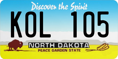 ND license plate KOL105